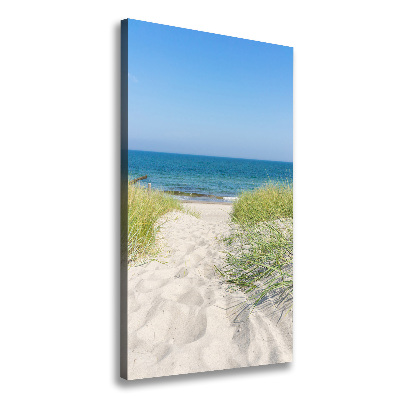 Verticaal canvasschilderij Duinen aan zee