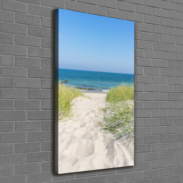Verticaal canvasschilderij Duinen aan zee