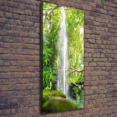 Verticaal schilderij op canvas Waterval in de jungle