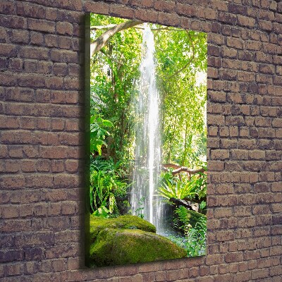 Verticaal schilderij op canvas Waterval in de jungle