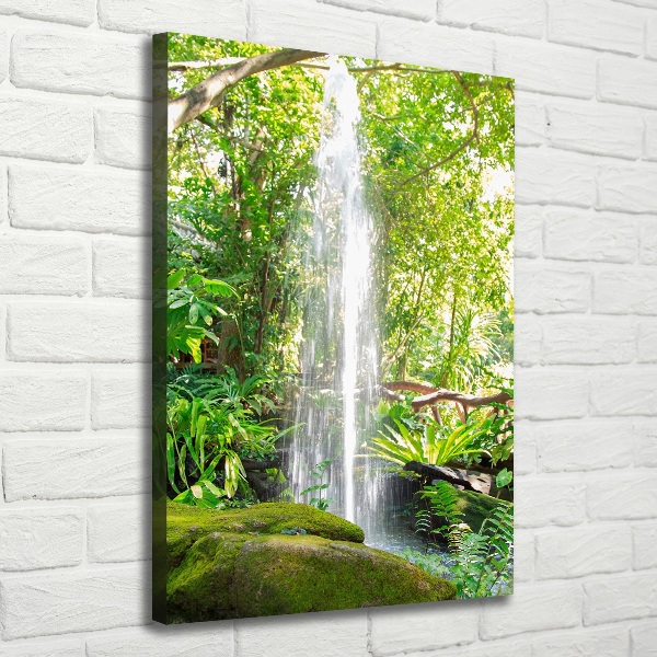 Verticaal schilderij op canvas Waterval in de jungle