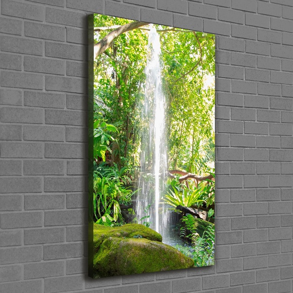 Verticaal schilderij op canvas Waterval in de jungle