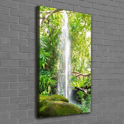 Verticaal schilderij op canvas Waterval in de jungle