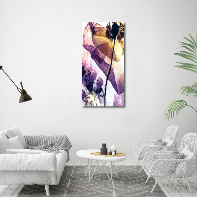 Verticaal schilderij op canvas Klaprozen