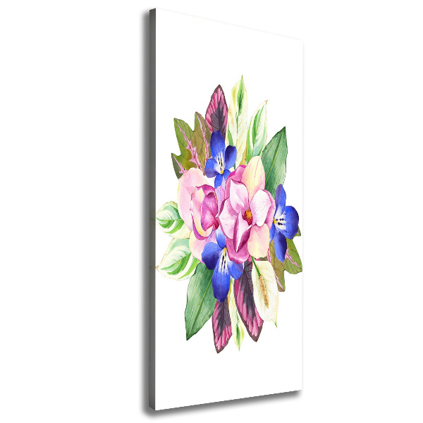 Verticaal canvasschilderij Een boeket bloemen