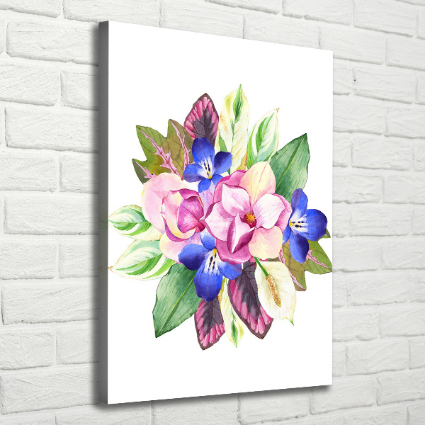 Verticaal canvasschilderij Een boeket bloemen