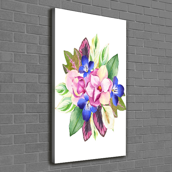 Verticaal canvasschilderij Een boeket bloemen