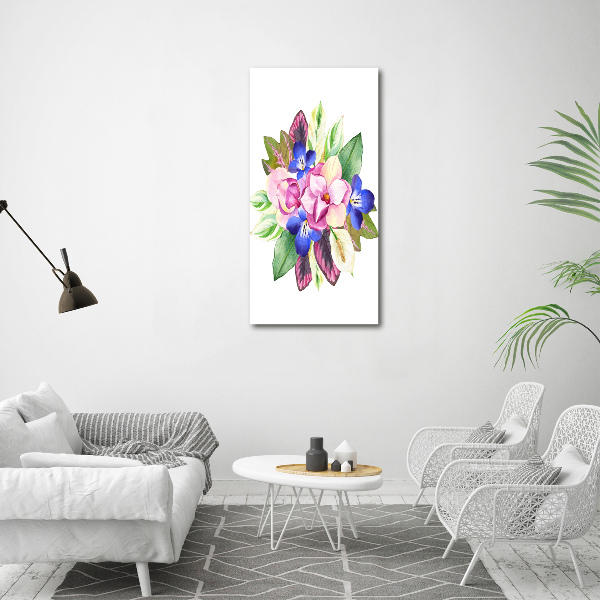 Verticaal canvasschilderij Een boeket bloemen