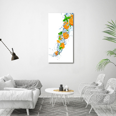 Verticaal schilderij op canvas sinaasappels