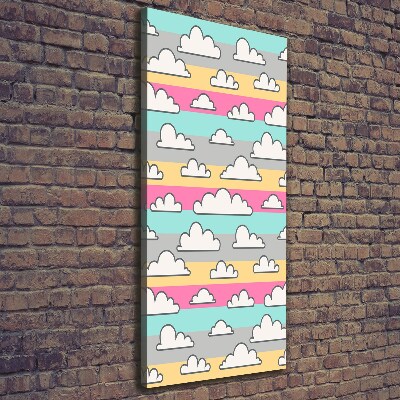 Verticaal canvasschilderij Kleurrijke wolken op de achtergrond