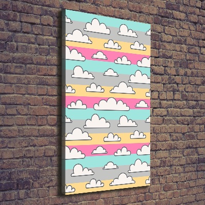 Verticaal canvasschilderij Kleurrijke wolken op de achtergrond