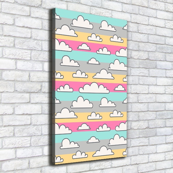 Verticaal canvasschilderij Kleurrijke wolken op de achtergrond