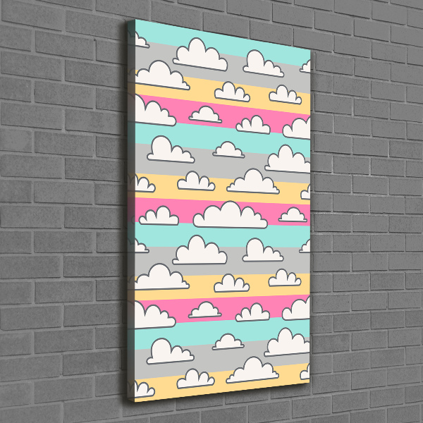 Verticaal canvasschilderij Kleurrijke wolken op de achtergrond