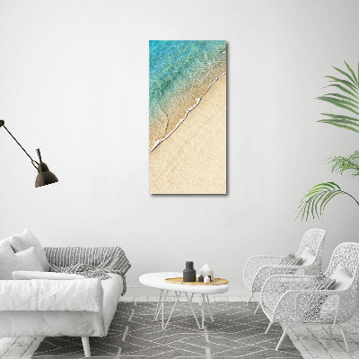 Verticaal schilderij op canvas Zeegolf