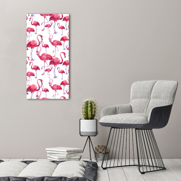 Verticale canvasfoto Flamingo's