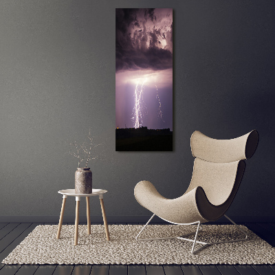 Verticaal canvasschilderij Onweer
