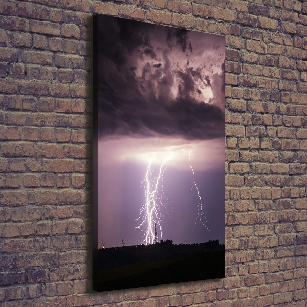 Verticaal canvasschilderij Onweer