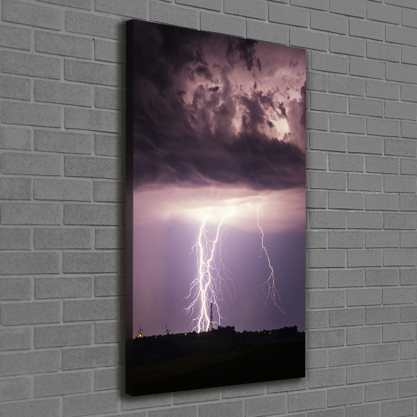 Verticaal canvasschilderij Onweer