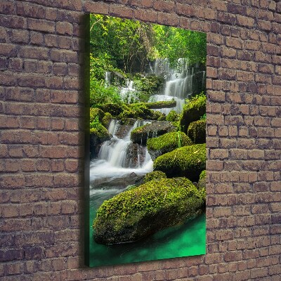 Verticaal schilderij op canvas Waterval in de jungle