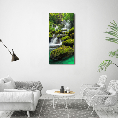 Verticaal schilderij op canvas Waterval in de jungle