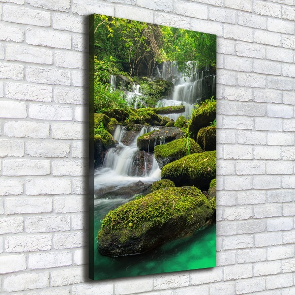 Verticaal schilderij op canvas Waterval in de jungle