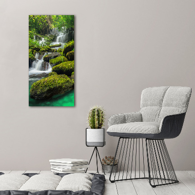 Verticaal schilderij op canvas Waterval in de jungle