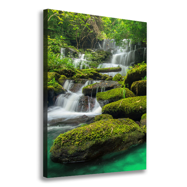 Verticaal schilderij op canvas Waterval in de jungle