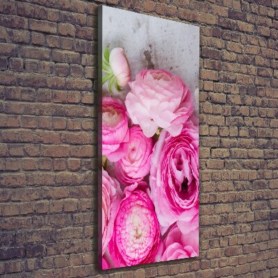 Verticale canvasfoto Roze boterbloemen