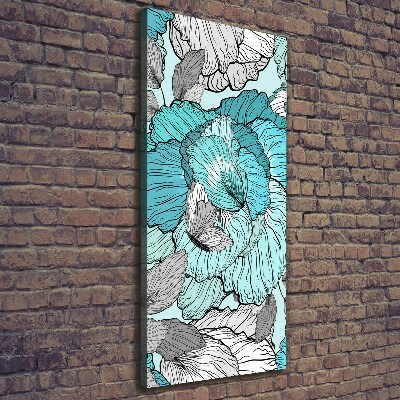 Verticaal schilderij op canvas Bloemenpatroon