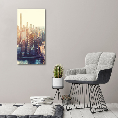 Verticale foto op canvas New York vanuit vogelperspectief