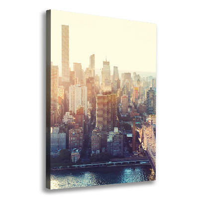 Verticale foto op canvas New York vanuit vogelperspectief