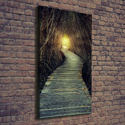 Verticale canvasfoto Pad in het bos