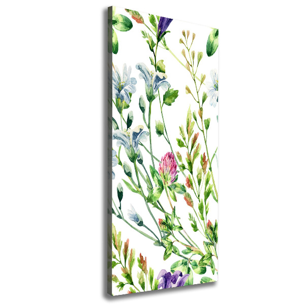 Verticaal canvasschilderij Wilde bloemen