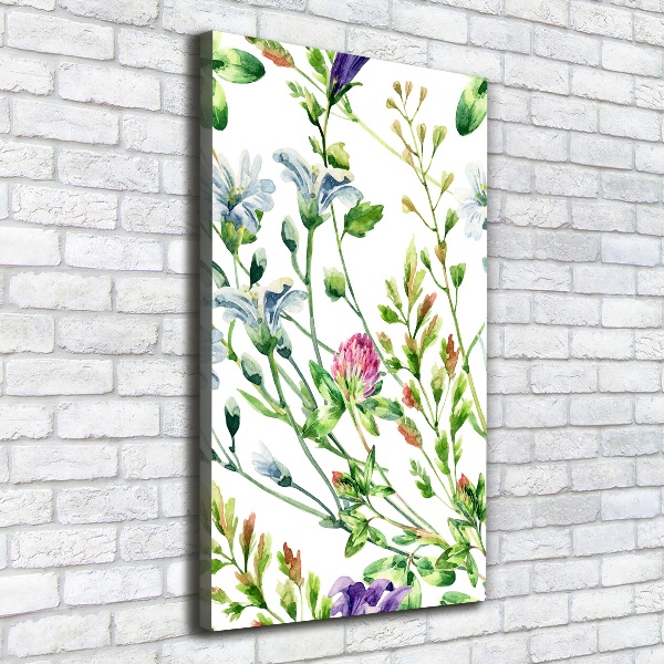Verticaal canvasschilderij Wilde bloemen