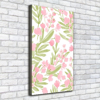 Verticale foto op canvas Roze bloemen