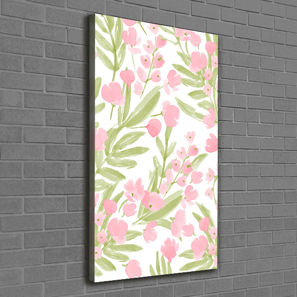 Verticale foto op canvas Roze bloemen