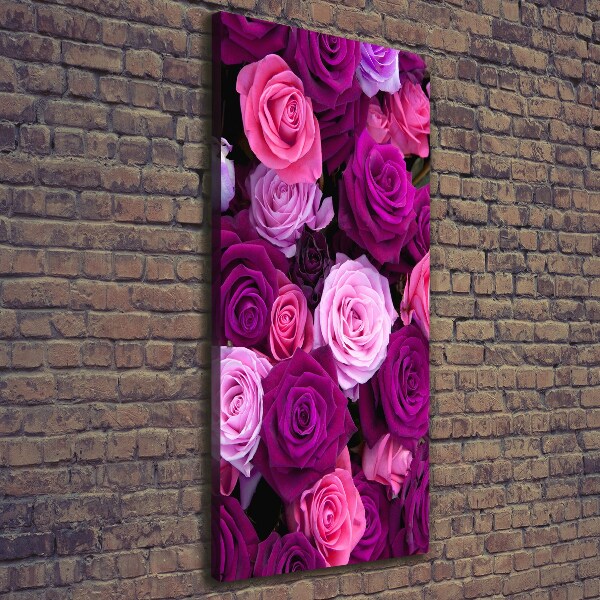 Verticale foto op canvas Roze rozen