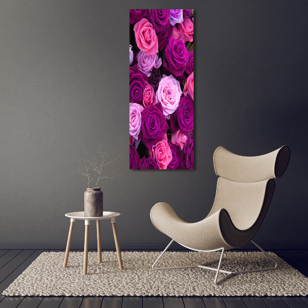 Verticale foto op canvas Roze rozen