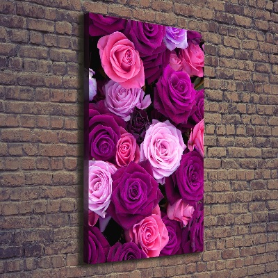 Verticale foto op canvas Roze rozen