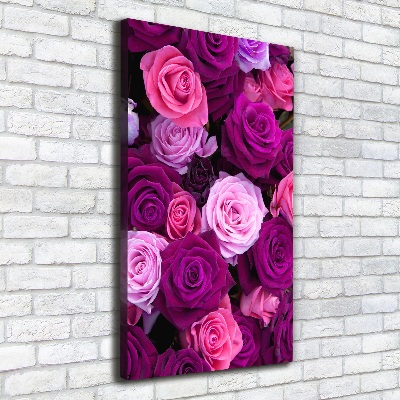Verticale foto op canvas Roze rozen
