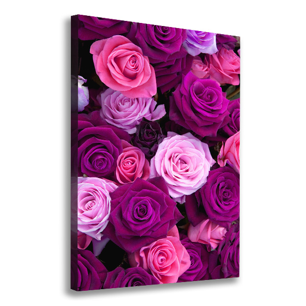 Verticale foto op canvas Roze rozen