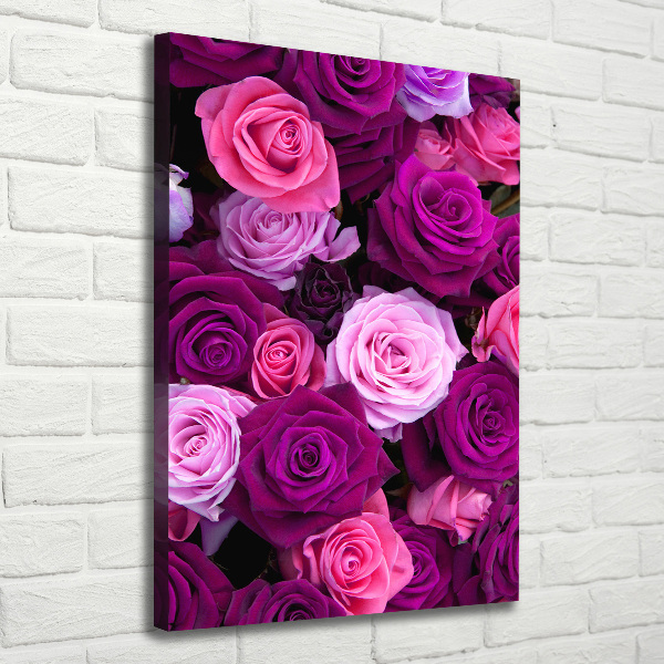 Verticale foto op canvas Roze rozen