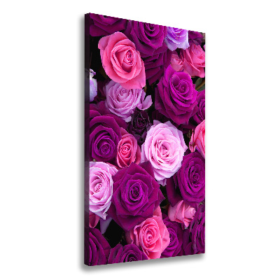 Verticale foto op canvas Roze rozen