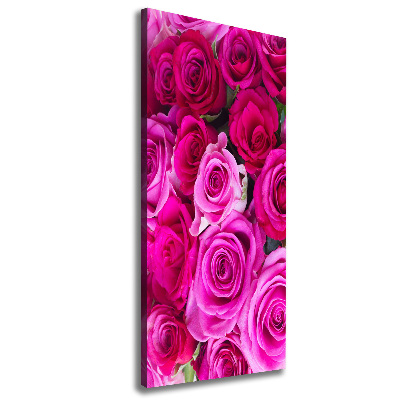 Verticale canvasfoto Roze rozen