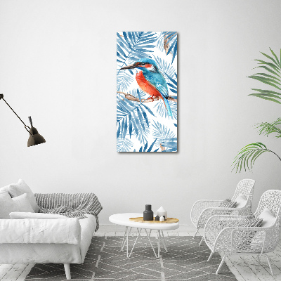 Verticale foto op canvas Vogels en bladeren