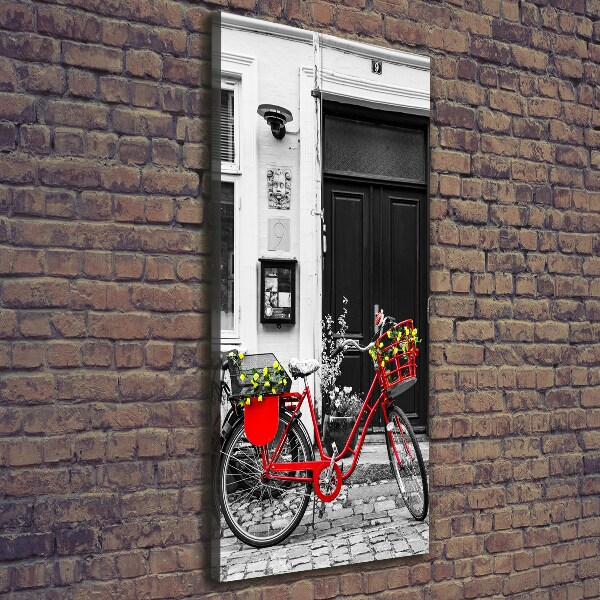 Verticaal canvasschilderij Stadsfiets