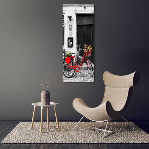 Verticaal canvasschilderij Stadsfiets