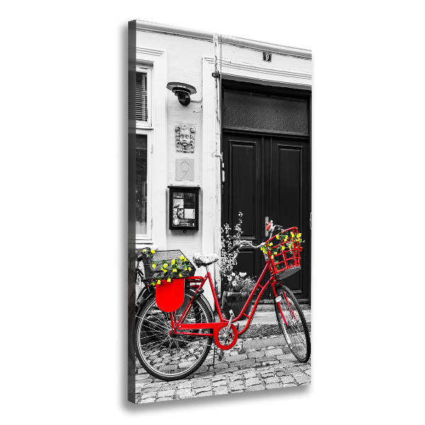 Verticaal canvasschilderij Stadsfiets