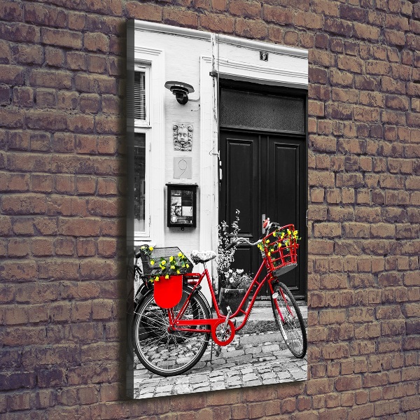 Verticaal canvasschilderij Stadsfiets