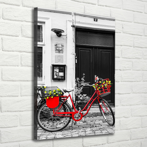 Verticaal canvasschilderij Stadsfiets